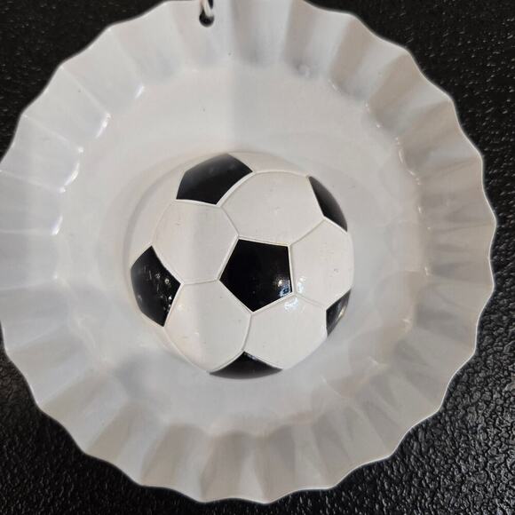 Holiday Style Metal Cap Soccer Ball Tree Ornament NWT Christmas - Picture 2 of 7
